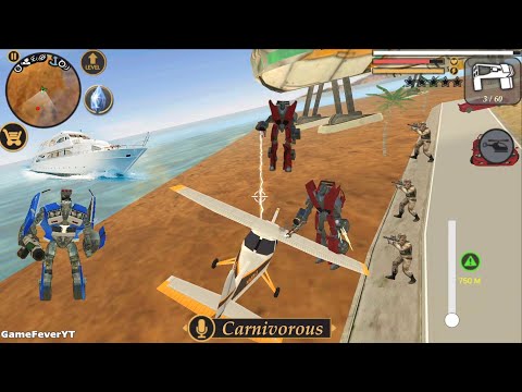 Vegas Crime Simulator (Private Airplane Collision Red Car Robot) Airplane Landing Robot Car Area