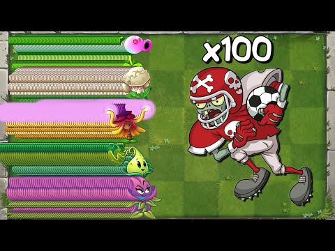 PvZ 2 Every 100 Plant Max Level vs 999 All-Star Zombie
