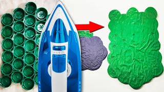 Sheet from plastic bottle caps - Waste plastic caps - Craft ideas - Recycled HDPE plastic