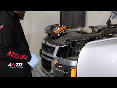 AnzoUSA 2003-2006 Chevy Silverado / 2003-2006 Avalanche U Bar Headlights and LED Parking light