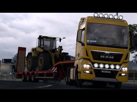 MAN TGX D38 33.640 | Wheel Loader | Glasgow - Edinburgh - Cardiff | Euro Truck Simulator 2 | ASMR