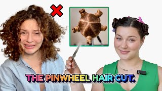 HOW TO RESHAPE YOUR OUTGROWN CURLY LAYERS AT HOME (the pinwheel haircut)