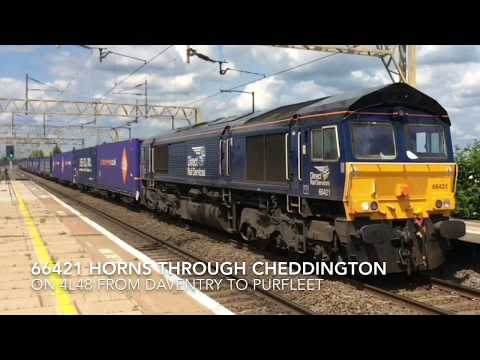DRS 66421 horns through Cheddington on 4L48
