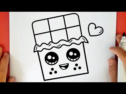 COMMENT DESSINER UNE TABLETTE DE CHOCOLAT KAWAII