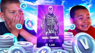 SURPRISING JAYDEN WITH THE SKULL TROOPER!!! *EMOTIONAL* FORTNITE BATTLE ROYALE 10 YEAR OLD BROTHER!!
