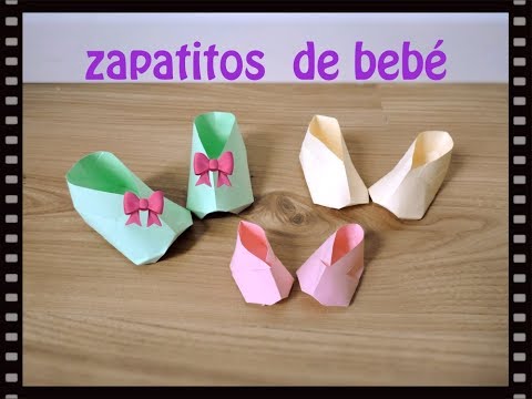 Zapatitos de bebé de origami para baby shower