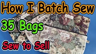 Sew to Sell How I batch sew 35 upholstery tapestry bags with time trial & how to price your product