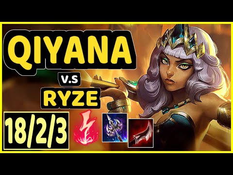 GREVTHAR (QIYANA) vs RYZE - 18/2/3 KDA MID CHALLENGER GAMEPLAY - BR