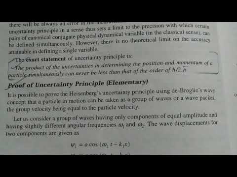 Exact statement of uncertainty Principle