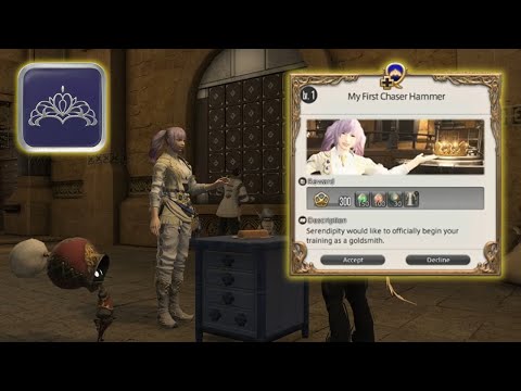 QQ  - FFXIV - Goldsmith - Level 1 - My First Chaser Hammer