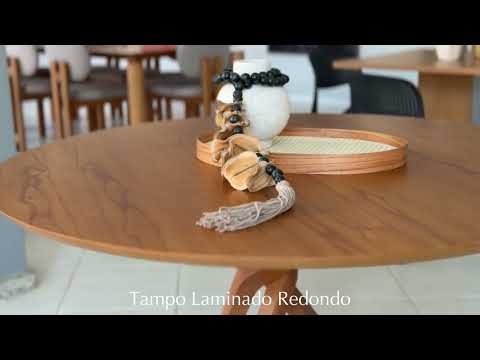 Video thumbnail of Mesa para Sala de Jantar Ballare 120cm Tampo Redondo Moderna Mobília