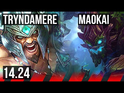 TRYNDAMERE vs MAOKAI (TOP) | 10 solo kills, 40k DMG, 700+ games | VN Challenger | 14.24