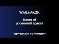 Bases Of Polynomial Spaces Geometric Linear Algebra 20 NJ Wildberger