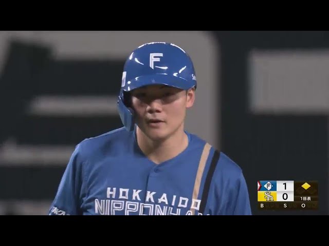 【1回表】右中間真っ二つ!! ファイターズ・清宮幸太郎 先制タイムリー2ベース!!  2024年10月17日 福岡ソフトバンクホークス 対 北海道日本ハムファイターズ