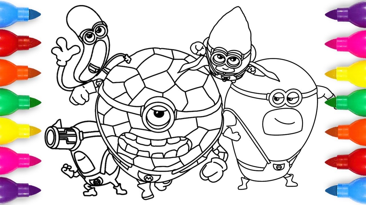 Despicable me 4 Coloring Page | The Mega Minions