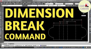 DIMENSION BREAK COMMAND IN AUTOCAD (COMPLETE TUTORIAL) | DIMBREAK COMMAND | DIMENSION MENU COMMAND
