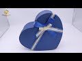 Luxury Blue Cardboard Paper Heart Shape Gift Box For Gift Giving