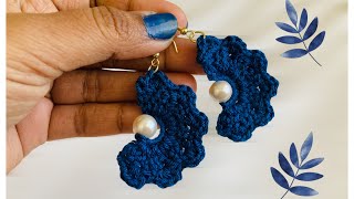 Crochet beaded earrings  Simple and easy beginner 