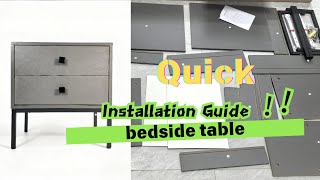 2-Drawer Grey Nightstand Assembly | Easy Step-by-Step Furniture Setup