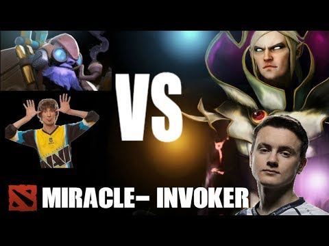 MIRACLE- INVOKER VS DENDI TINKER !!! WTF MID FIGHT