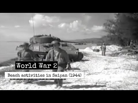 World War 2 - Beach Activities In Saipan (1944) - US Marines And Navy In Pacific