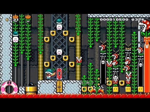 Super Mario Maker 2 - Fiery Piranha Castle