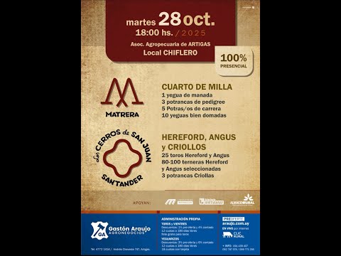 28/10/2025  Los Cerros de San Juan Santander -  La Matera - Gastón Araujo / Local Chiflero - Artigas