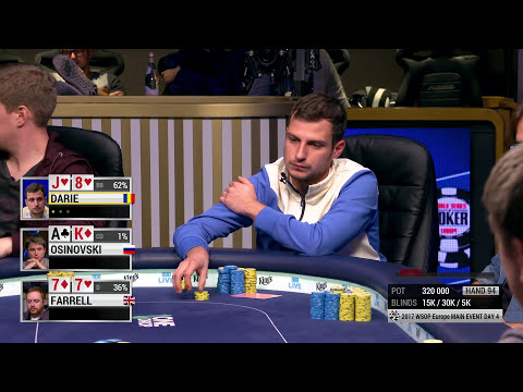 Farrel vs Daria Flopped Set into Flopped Straight (2017 WSOPE Main Event)