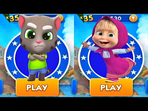 Talking Tom Gold Run vs Masha - Run Gameplay