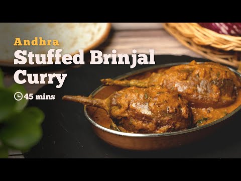Andhra Stuffed Brinjal Curry | Gutti Vankaya Kura | Brinjal Curry | Andhra Recipes | Cookd