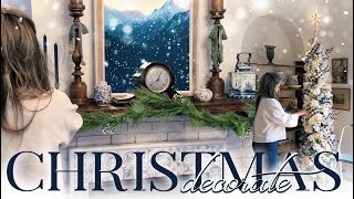 Decorating A French Country Christmas! Blue & White Decor & 3 Christmas Trees!