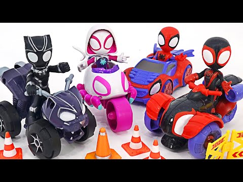 Spidey and His Amazing Friends Spider-Man Patroller, Copter-Cycle,Techno-Racer! | DuDuPopTOY