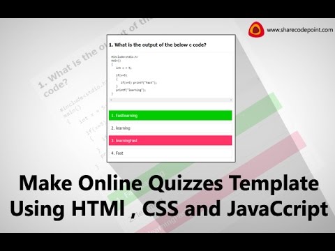 How make an online quizzes template for website using...