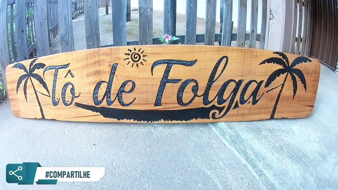 LETREIRO TÔ DE FOLGA - FÁCIL RÁPIDO BONITO VEJA COMO FAZER