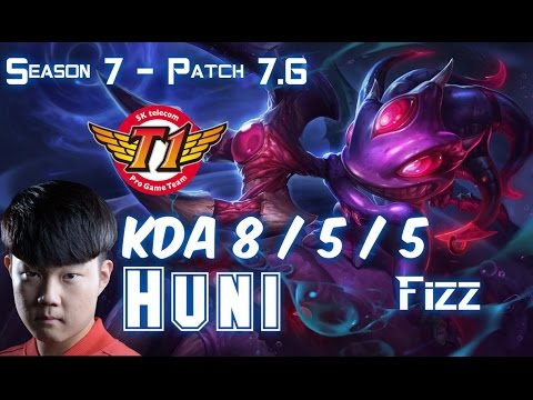 SKT T1 Huni FIZZ vs CAMILLE Top - Patch 7.6 KR Ranked