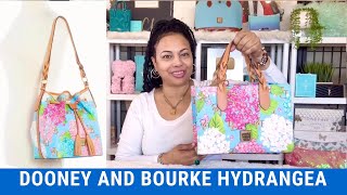 DOONEY AND BOURKE HYDRANGEA MONOGRAM GIA FLORAL SATCHEL COATED COTTON HANDBAG REVEAL #dooney