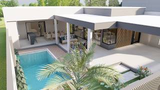Casa em L com 3 Quartos, Piscina e Área Gourmet | Terreno 13x25m | P700.2