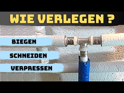 Laying/extending water pipes - Press fitting T-piece with aluminum composite pipe Part 2