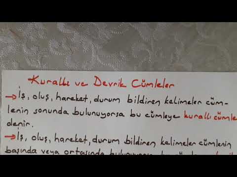 3. ve 4. sınıf Türkçe Kurallı ve Devrik Cümleler