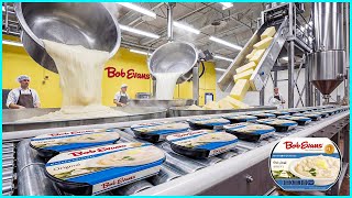 How are Bob Evans mashed potatoes made in the factory?