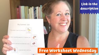 Free Worksheet Wednesday:  My Summer Job writing prompt