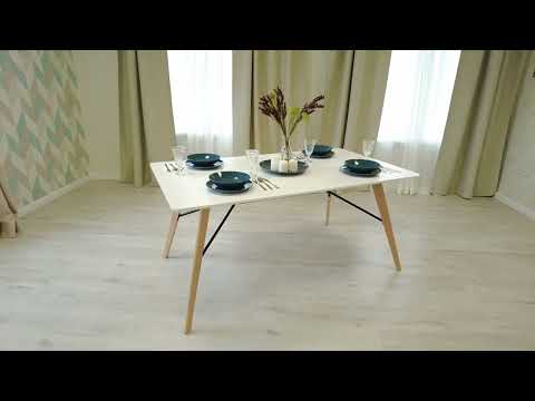 Кухонный обеденный стол RUSTO (mod. 289А) МДФ/металл 160х90х75 белый в Петрозаводске - видео 9