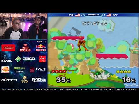 EVO 2018 - Davis (CA) (Samus) vs Reno (Sheik) - Pools Round 1 - SSBM