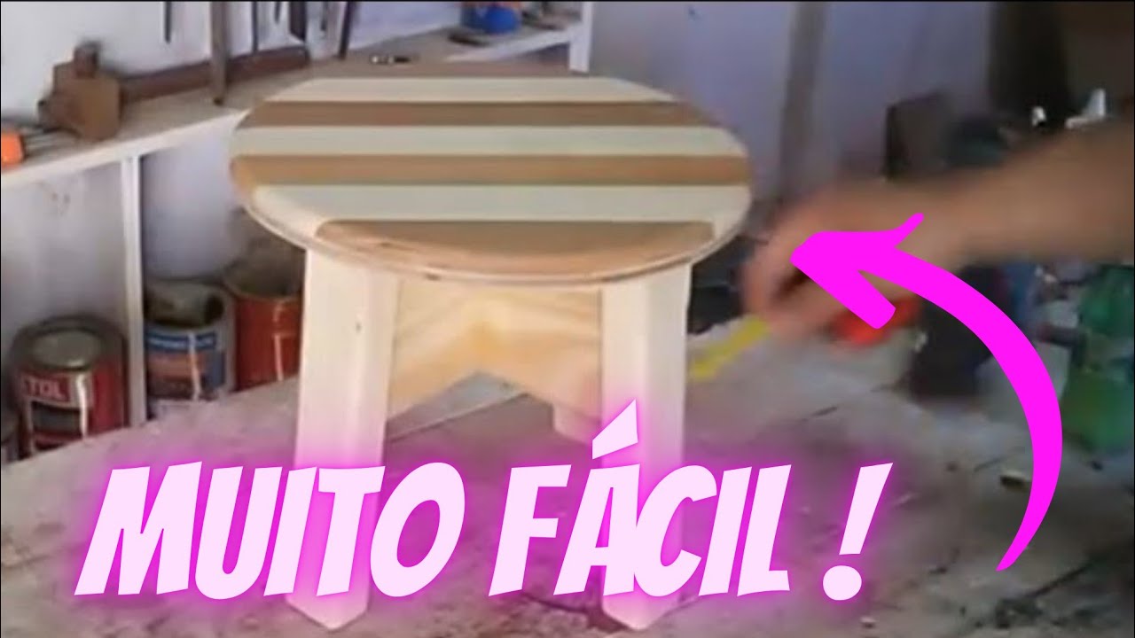 DIY _NÃO FAÇA BANQUINHO de MADEIRA Antes de Ver essa INCRÍVEL IDEIA Fácil MARCENARIA para iniciantes
