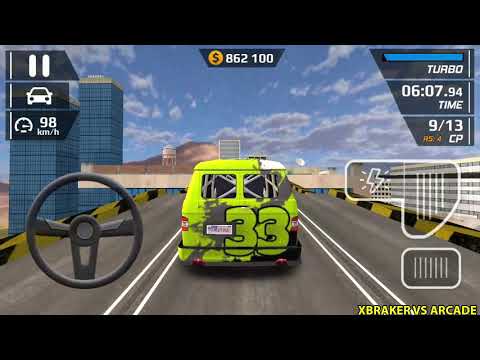 Impossible Stunts: Smash Car Hit Driving Simulator - Green Destroyer Van - Android Gameplay 2020