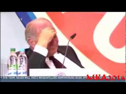 Uli Hoeneß cries at the 2013 Annual General Meeting of FC Bayern Munich