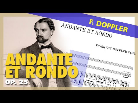 🎼F. DOPPLER - Andante et Rondo Op. 25 [for TWO FLUTES and PIANO - (Sheet Music Scrolling)