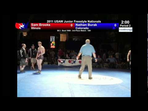 Junior Freestyle 3rd 189 - Nathan Burak (CO) vs. Sam Brooks (IL)