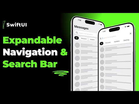 SwiftUI Expandable Navigation & Search Bar - iOS 17 thumbnail