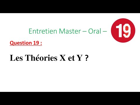 Entretien Master – Oral – Question 19 : Les Théories X et Y  ?